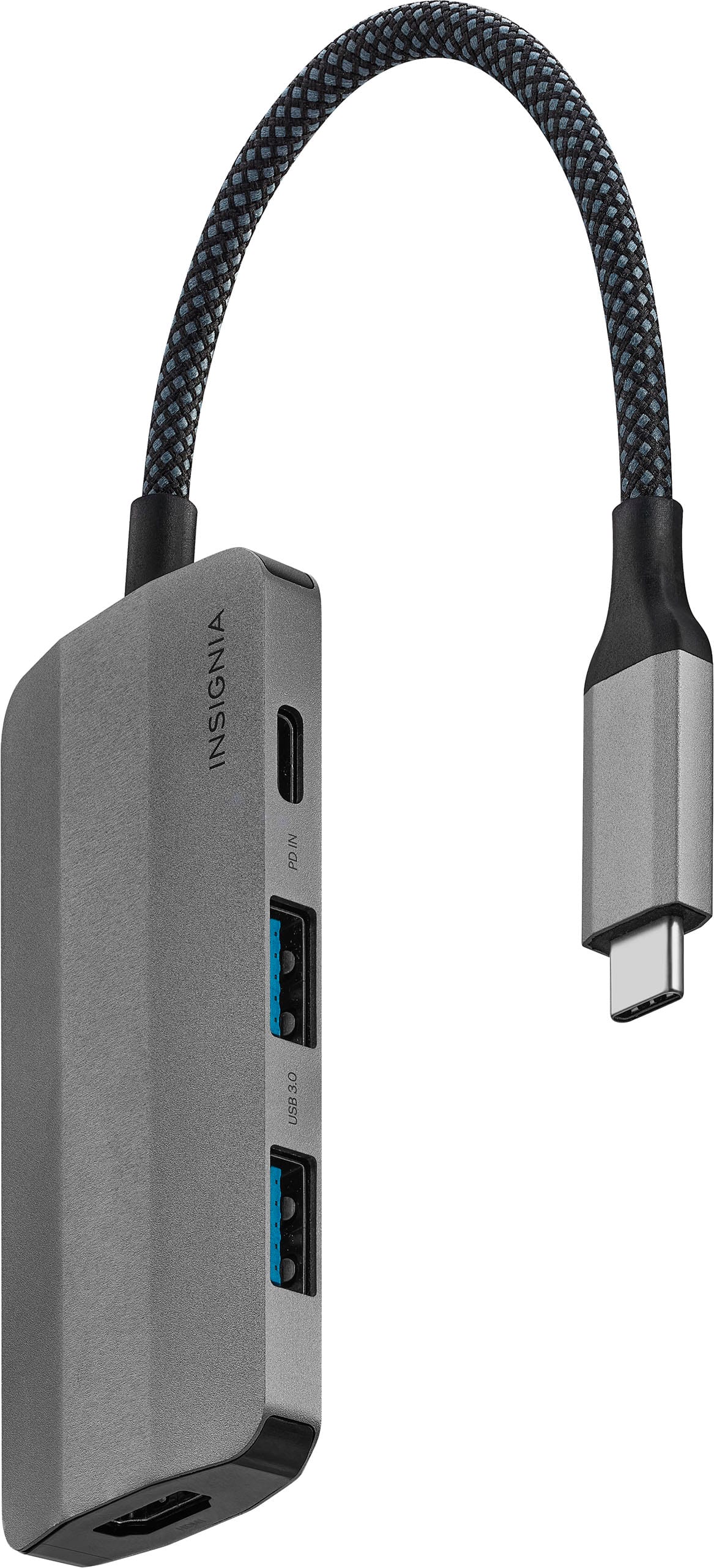 Alt View 12. Insignia™ - 4-Port USB-C Hub - Gray.