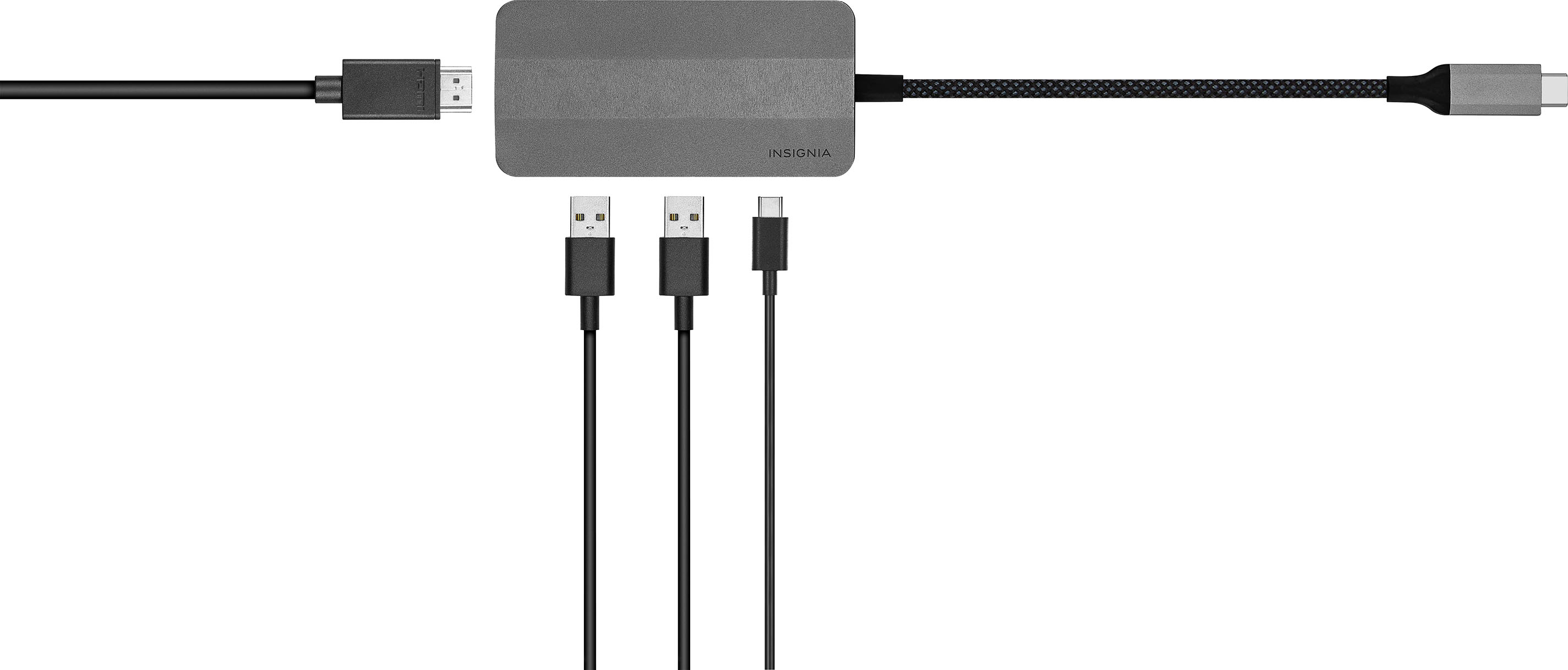 Insignia™ 4-Port USB 3.0 Powered Hub Metallic Gray NS-PH3A4AP