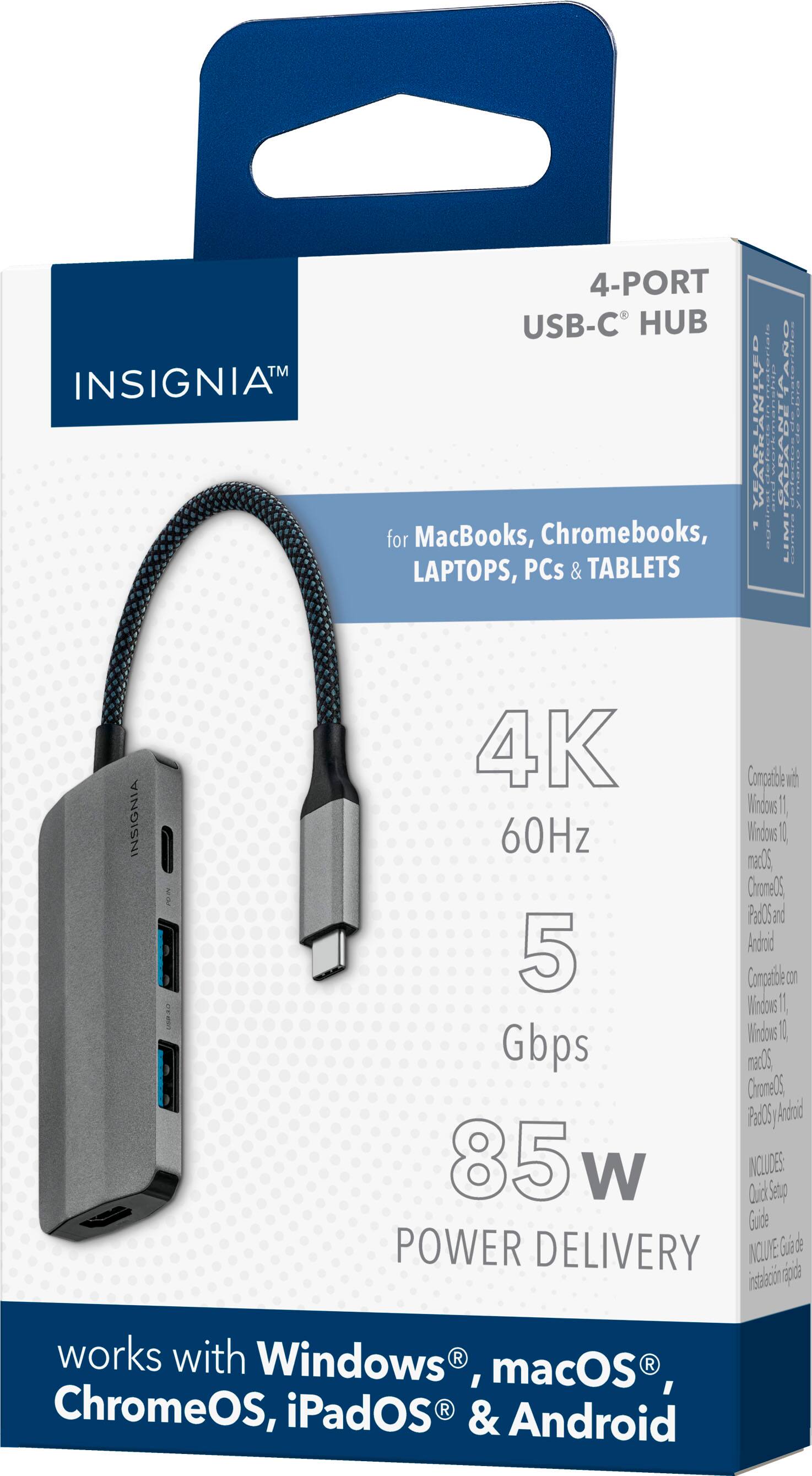 Alt View 14. Insignia™ - 4-Port USB-C Hub - Gray.