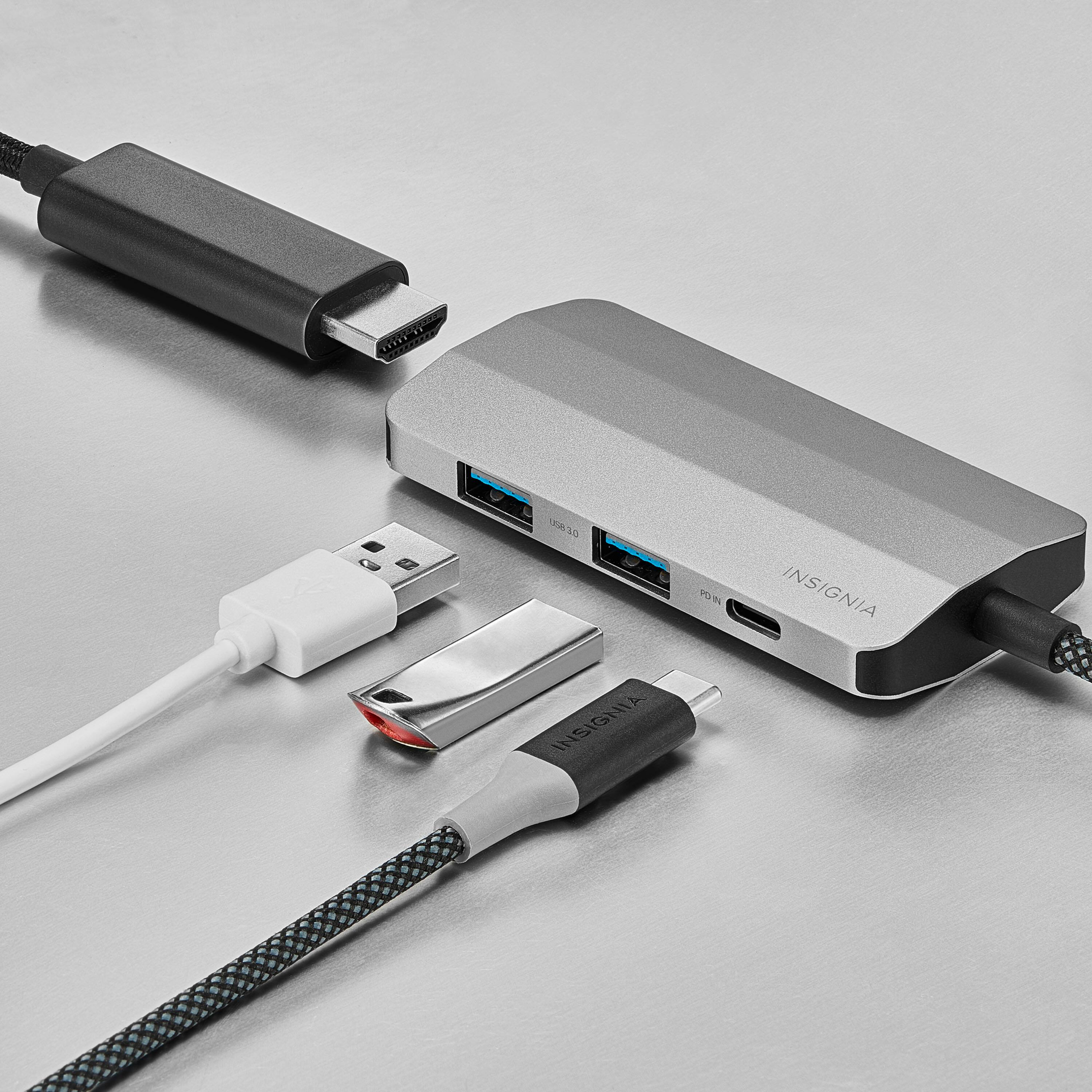 Alt View 16. Insignia™ - 4-Port USB-C Hub - Gray.