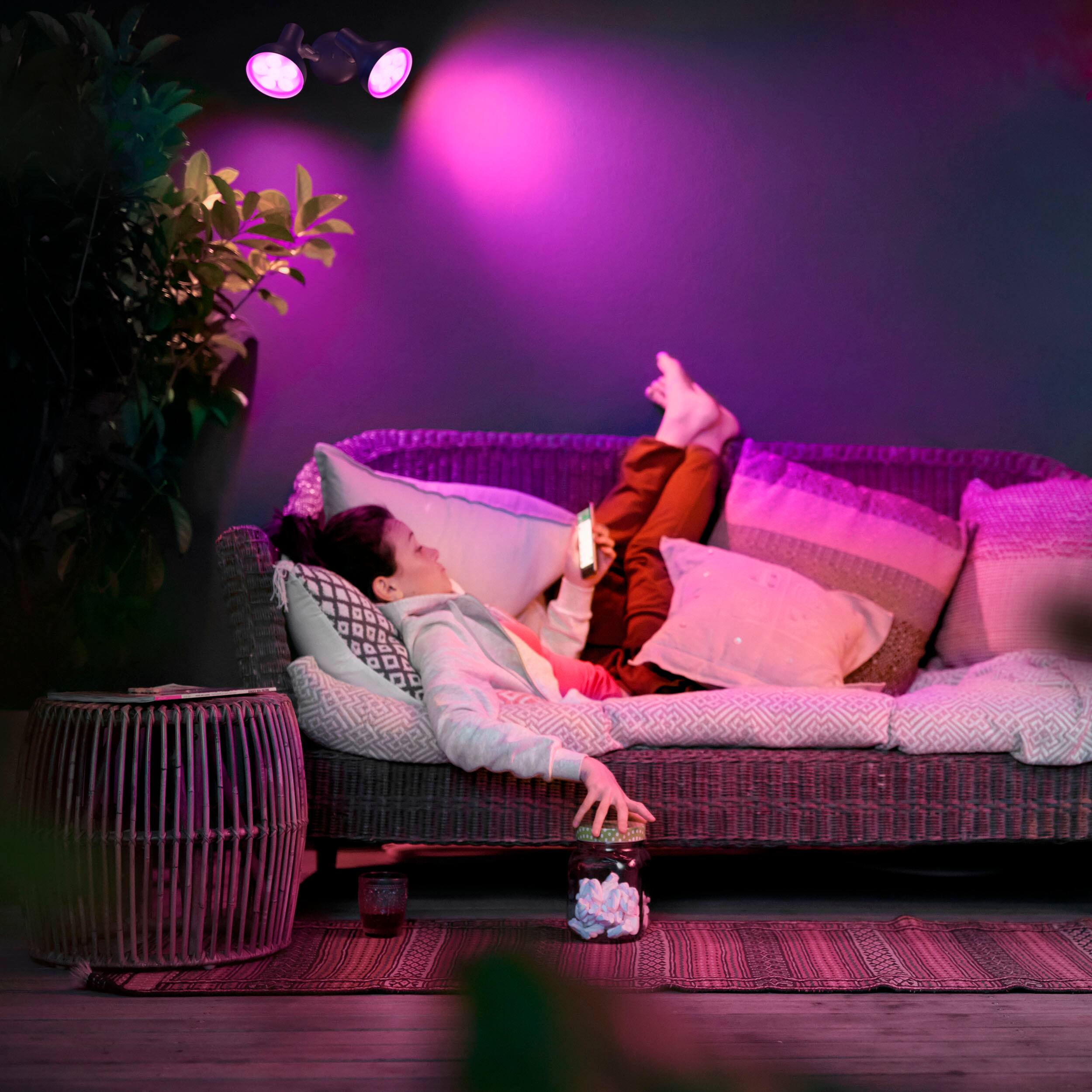 Alt View 12. Philips - Hue PAR38 100W Smart LED Bulb (2-Pack) - White and Color Ambiance.