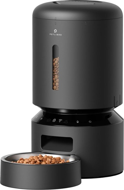 Front. PETLIBRO - Granary WiFi Stainless Steel 5L Automatic Dog and Cat Feeder with Voice Recorder - Black.