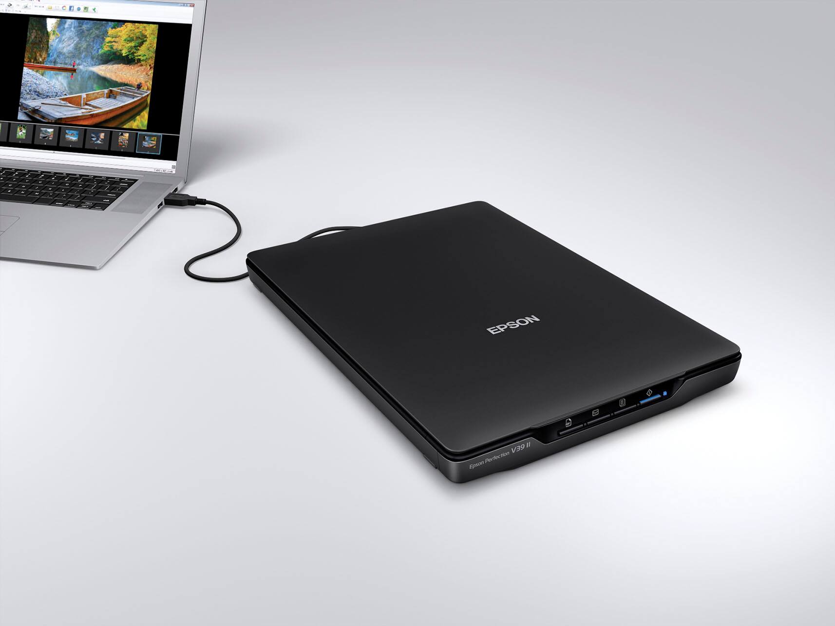 Alt View 17. Epson - Perfection V39 II Color Photo and Document Flatbed Scanner.