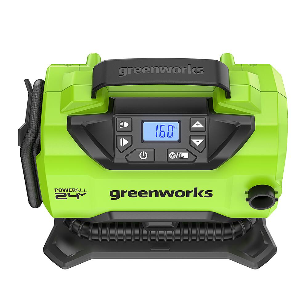 Alt View 11. Greenworks - 24 Volt Battery Powered 160-PSI Inflator with 2.0 Ah USB-C Battery & Charger - Green.