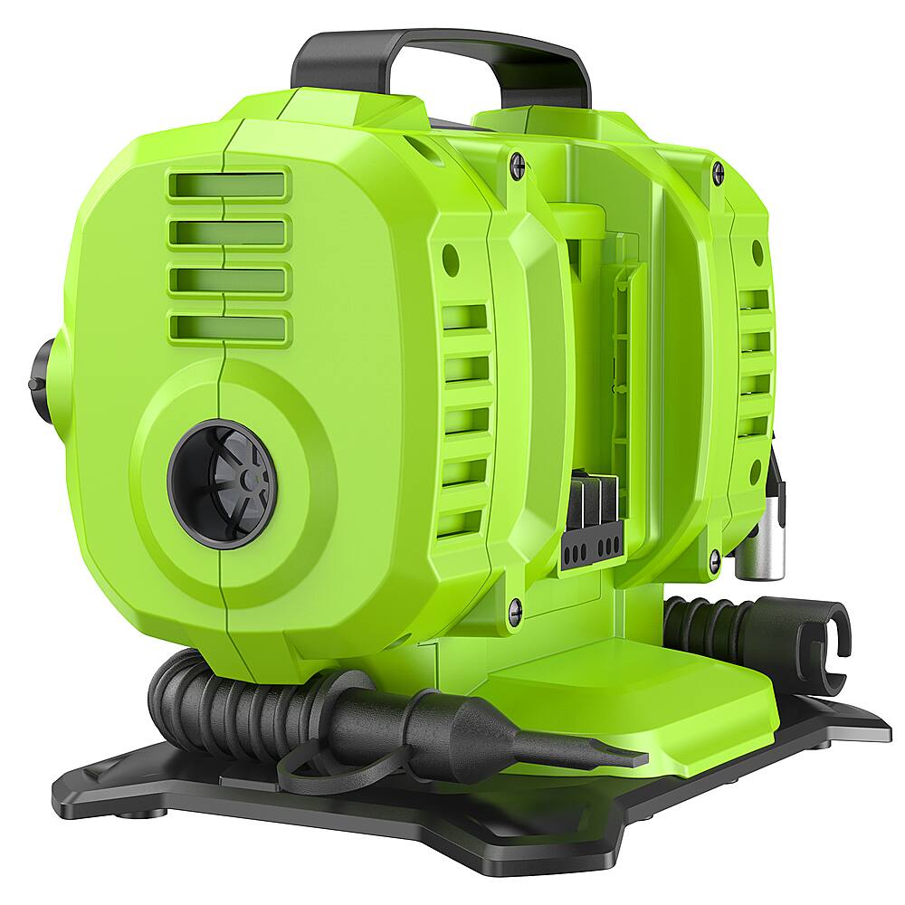 Alt View 3. Greenworks - 24 Volt Battery Powered 160-PSI Inflator with 2.0 Ah USB-C Battery & Charger - Green.