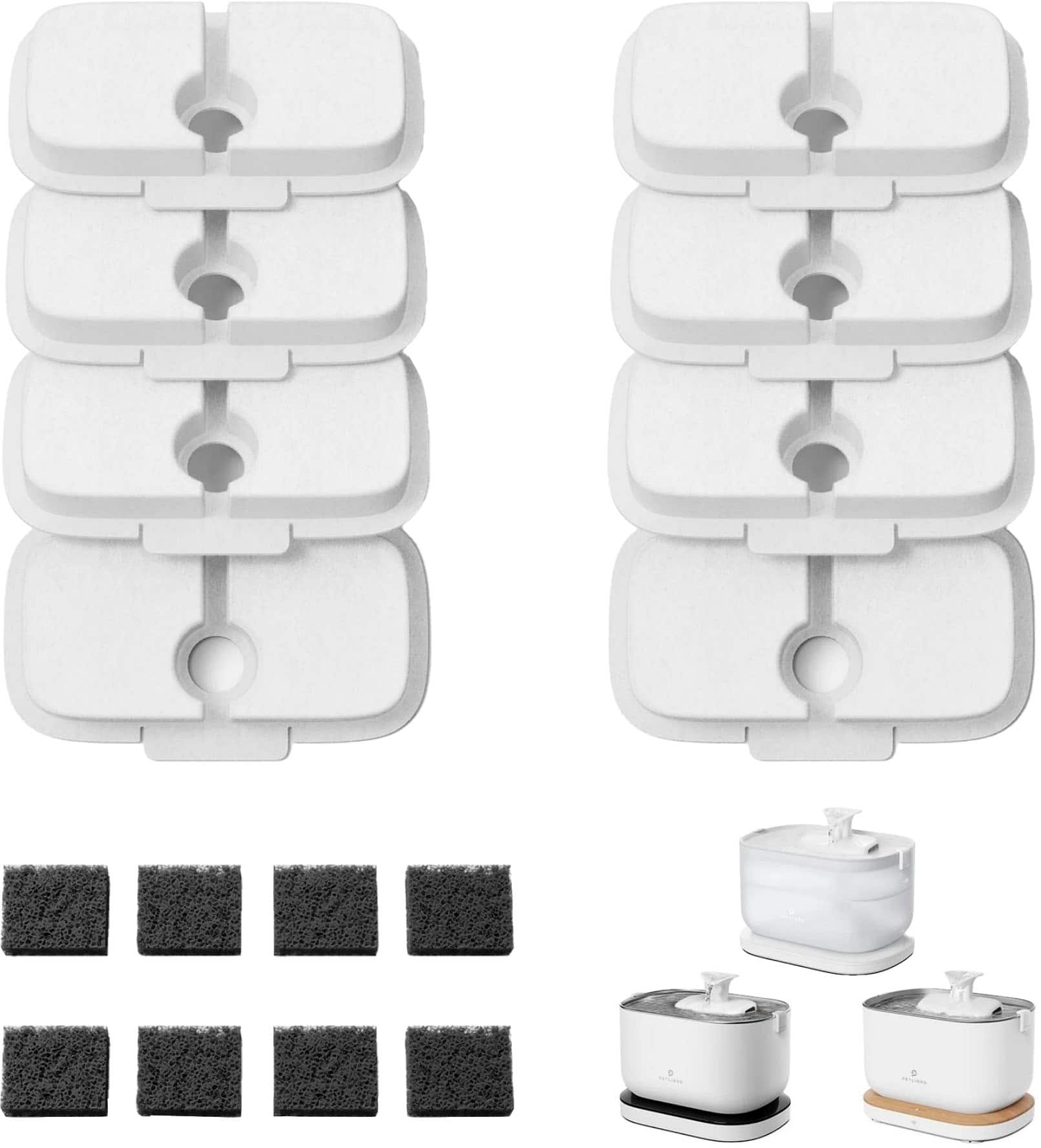 Katzenbrunnen Ersatzfilter – 10,2 Cm, Mit Aktivkohle & Ionentauscher, Für 1,9/2,7/3,8 L Brunnen