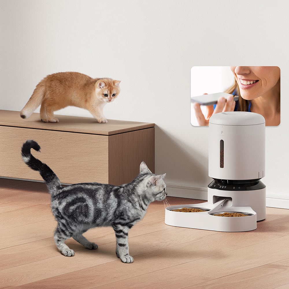 Alt View 38. PETLIBRO - Granary WiFi Stanless Steel Dual Food Tray 5L Automatic Dog and Cat Feeder with Camera Monitoring - White.