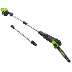 Front. Greenworks - 80 Volt 10-Inch Cordless Brushless Electric Pole Saw with 14.5 foot reach (Tool Only) - Green.