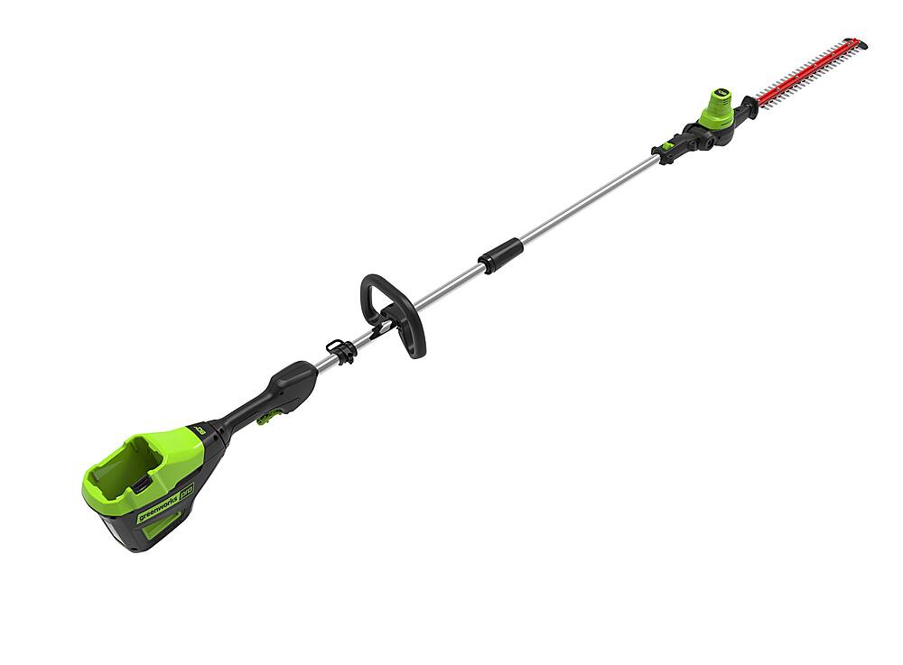 Angle. Greenworks - 80V 20” Brushless Pole Hedge Trimmer with 2.0 Ah Battery and Charger - Green.