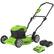 Front. Greenworks - 24V 19” (2x24v) Brushless Push Lawn Mower with (2) 4.0 Ah USB Batteries and Dual-Port Rapid Charger - Green.