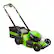 Angle. Greenworks - 80 Volt 21” Cordless Self-Propelled Lawn Mower (Battery & Charger Not Included) - Green.