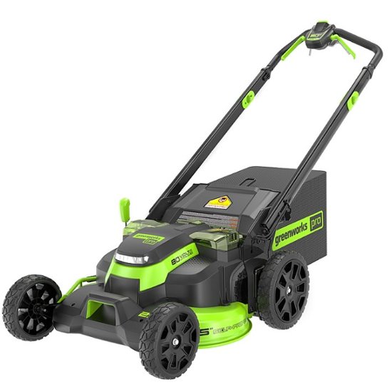 Front. Greenworks - 80 Volt 25" Dual Blade Cordless Self-Propelled Lawn Mower (Battery & Charger Not Included) - Green.
