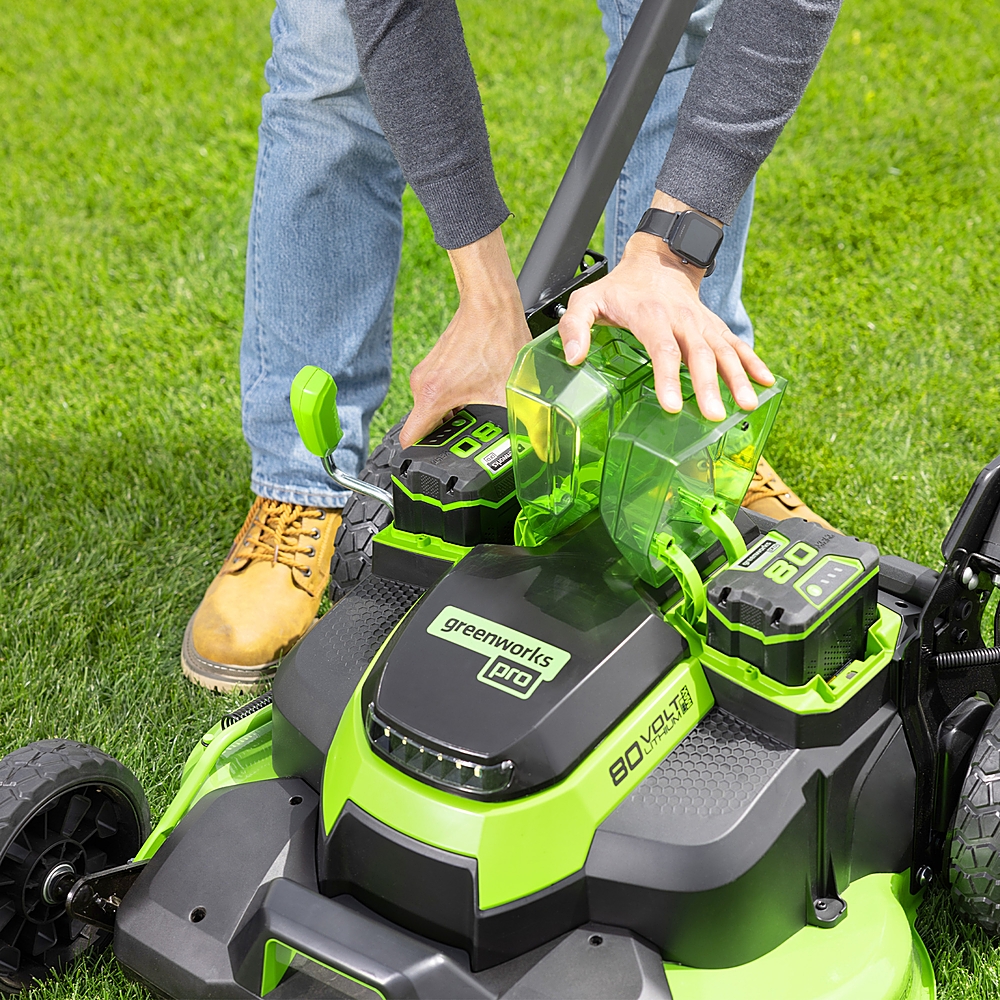 Greenworks 60V 25 Cordless Brushless Self-Propelled Lawn Mower with Two  (2) 4.0Ah Batteries & Dual-Port Charger