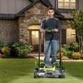 Left. Greenworks - 80 Volt 25" Dual Blade Cordless Self-Propelled Lawn Mower (Battery & Charger Not Included) - Green.