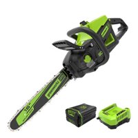 Greenworks - 80 Volt 16” 2kW Chainsaw with 4.0 Ah Battery and Charger - Green - Front_Zoom