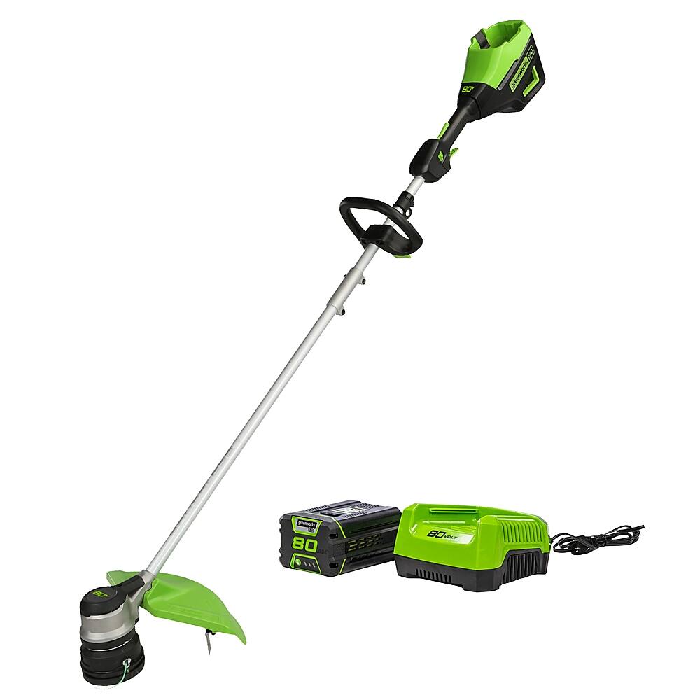 Alt View 12. Greenworks - 80V 13” TORQDRIVE String Trimmer with 2.0 Ah Battery and Charger - Black/Green.
