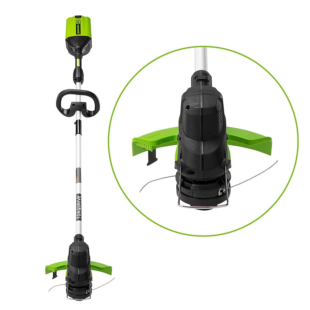 Alt View 18. Greenworks - 80V 13” TORQDRIVE String Trimmer with 2.0 Ah Battery and Charger - Black/Green.