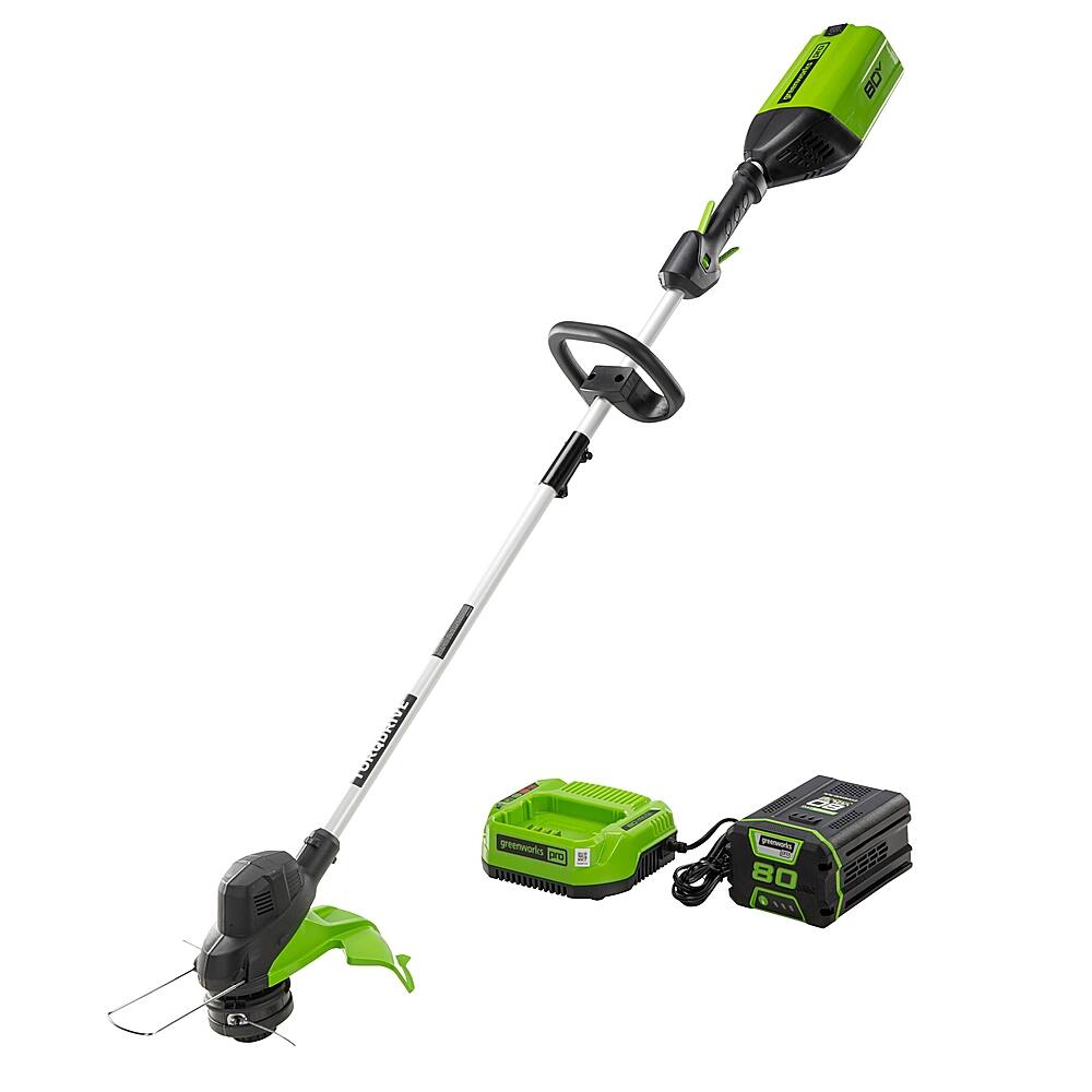 Alt View 19. Greenworks - 80V 13” TORQDRIVE String Trimmer with 2.0 Ah Battery and Charger - Black/Green.