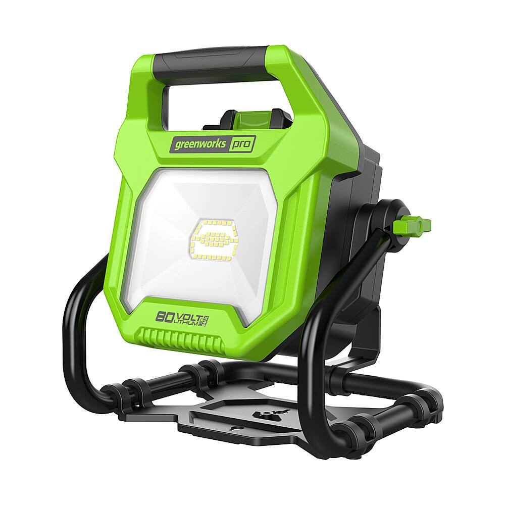 Angle. Greenworks - 80 Volt AC/DC 2,500 LED Lumen Work Light (Battery & Charger Not Included) - Green.