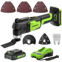 Greenworks - Multi Tool w. 2AH battery, 2A charger - Green - Front_Zoom