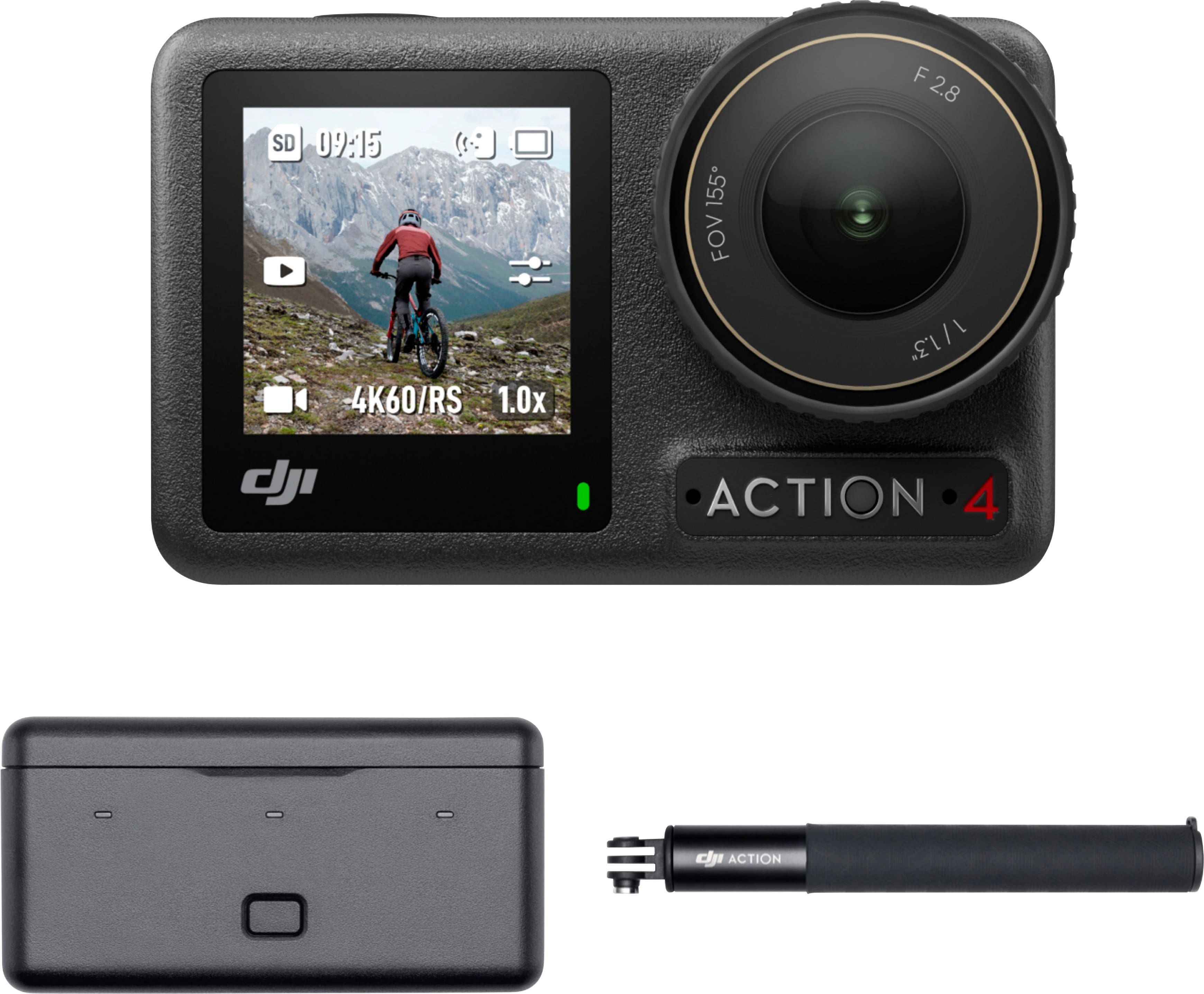 DJI - Osmo Action 4 4K Action Camera Adventure Bundle - Gray - Angle_Zoom