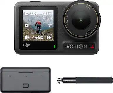 Angle. DJI - Osmo Action 4 4K Action Camera Adventure Bundle - Gray.