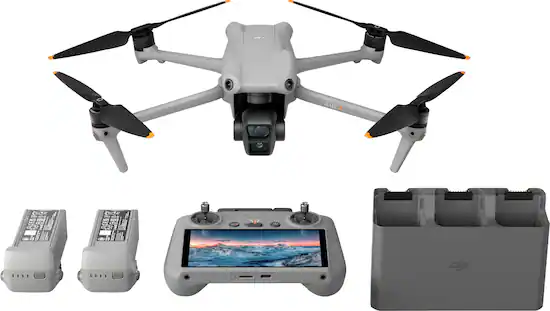 DJI Air 3 Fly More Combo Drone and RC 2 Remote Control with Built in Screen Gray CP.MA.00000693.01 Best Buy