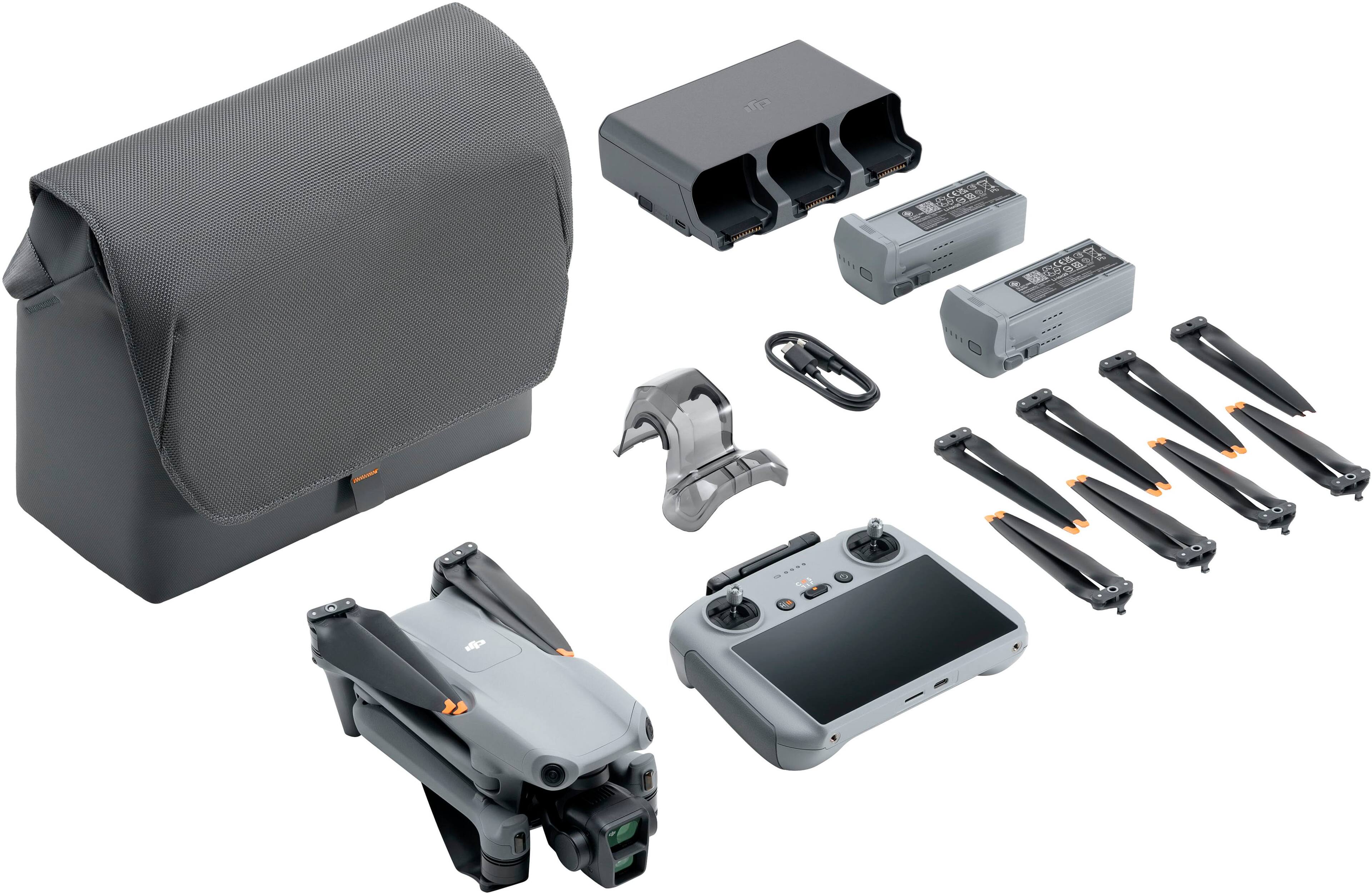 Alt View 14. DJI - Air 3 Fly More Combo Drone and RC 2 Remote Control with Built-in Screen - Gray.