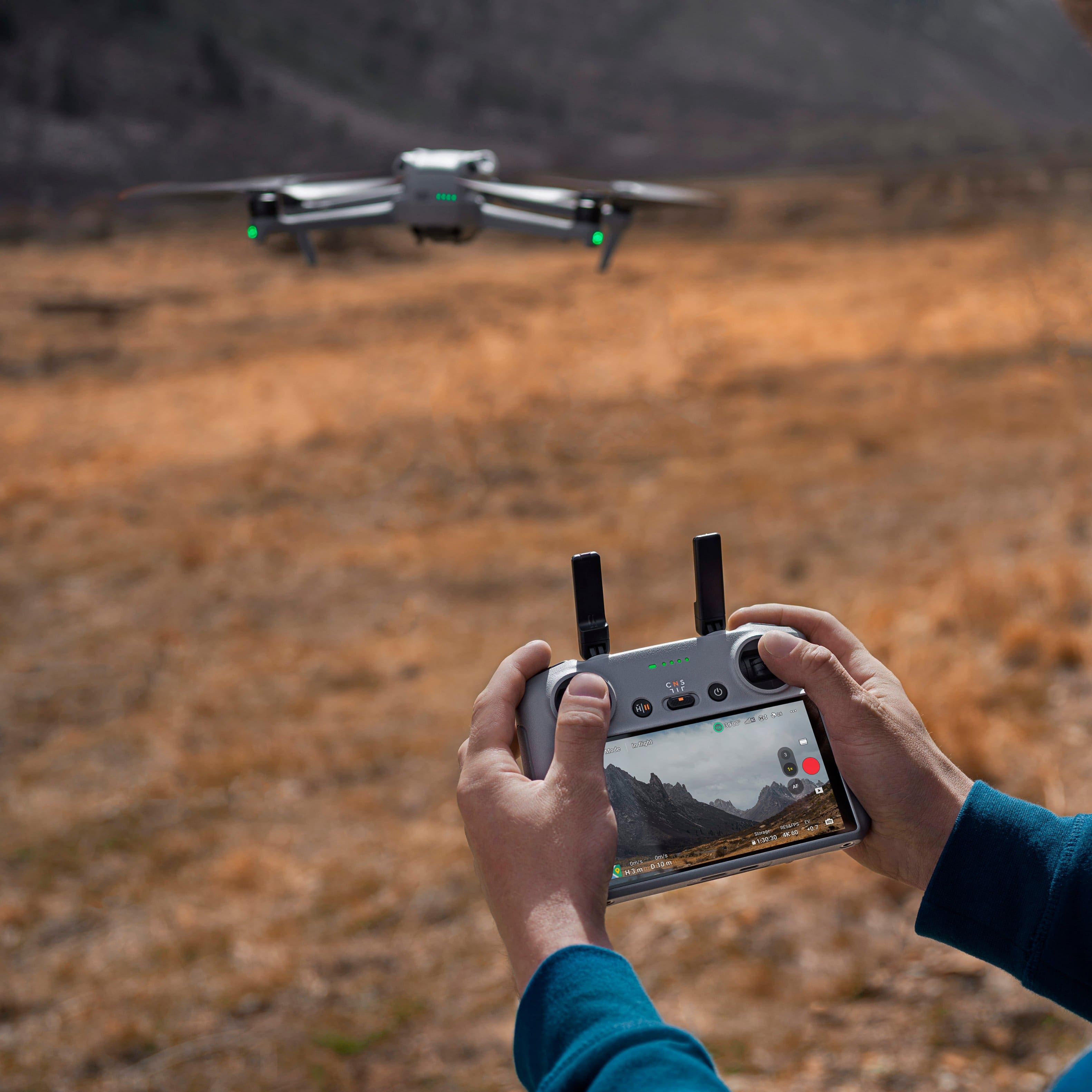 Alt View 18. DJI - Air 3 Fly More Combo Drone and RC 2 Remote Control with Built-in Screen - Gray.