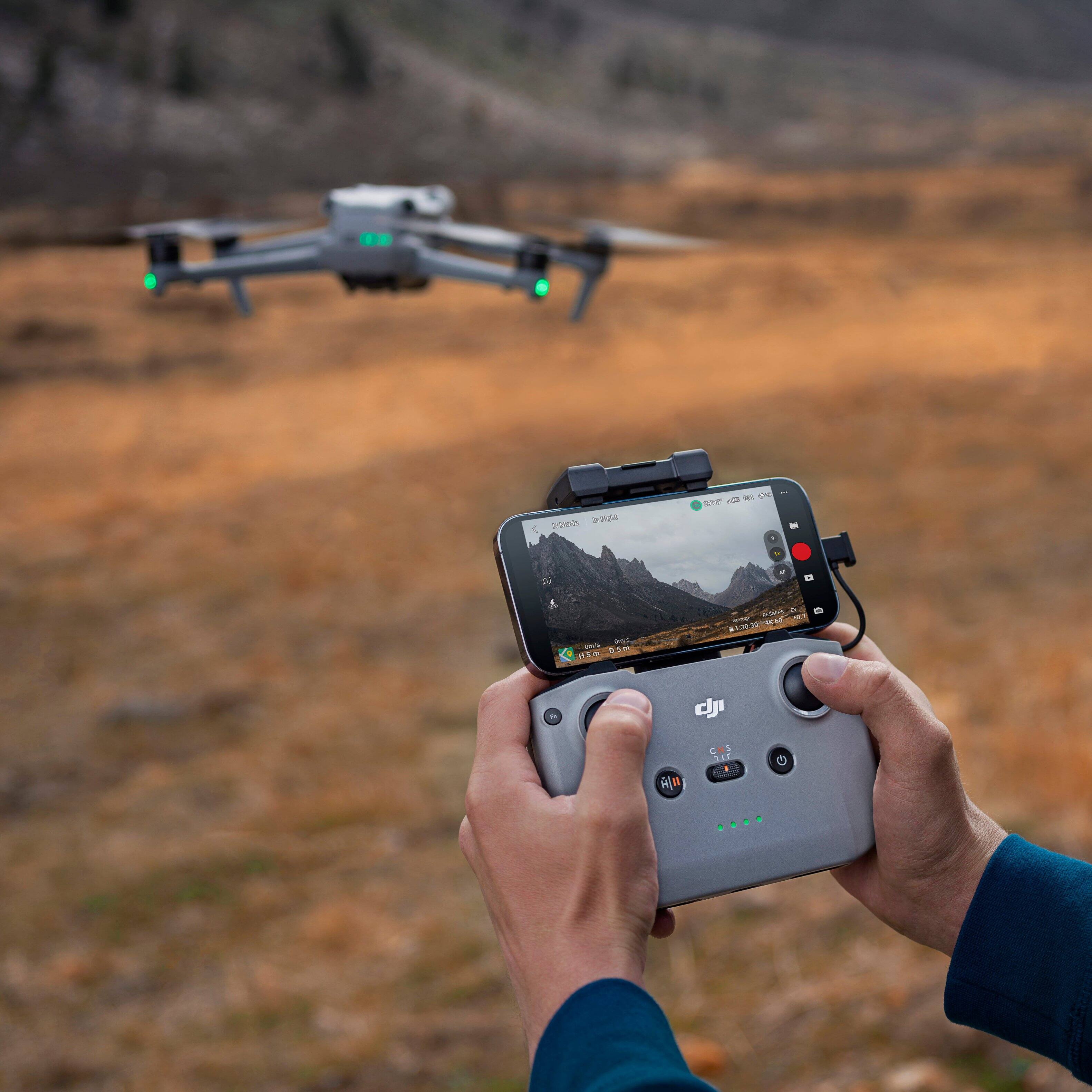 Alt View 18. DJI - Air 3 Fly More Combo Drone with RC-N2 Remote Control - Gray.