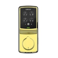 Lockly - Secure Pro Smart Lock Wi-Fi Replacement Deadbolt with 3D Biometric Fingerprint/Keypad/Voice Control Access - Brushed Gold - Front_Zoom