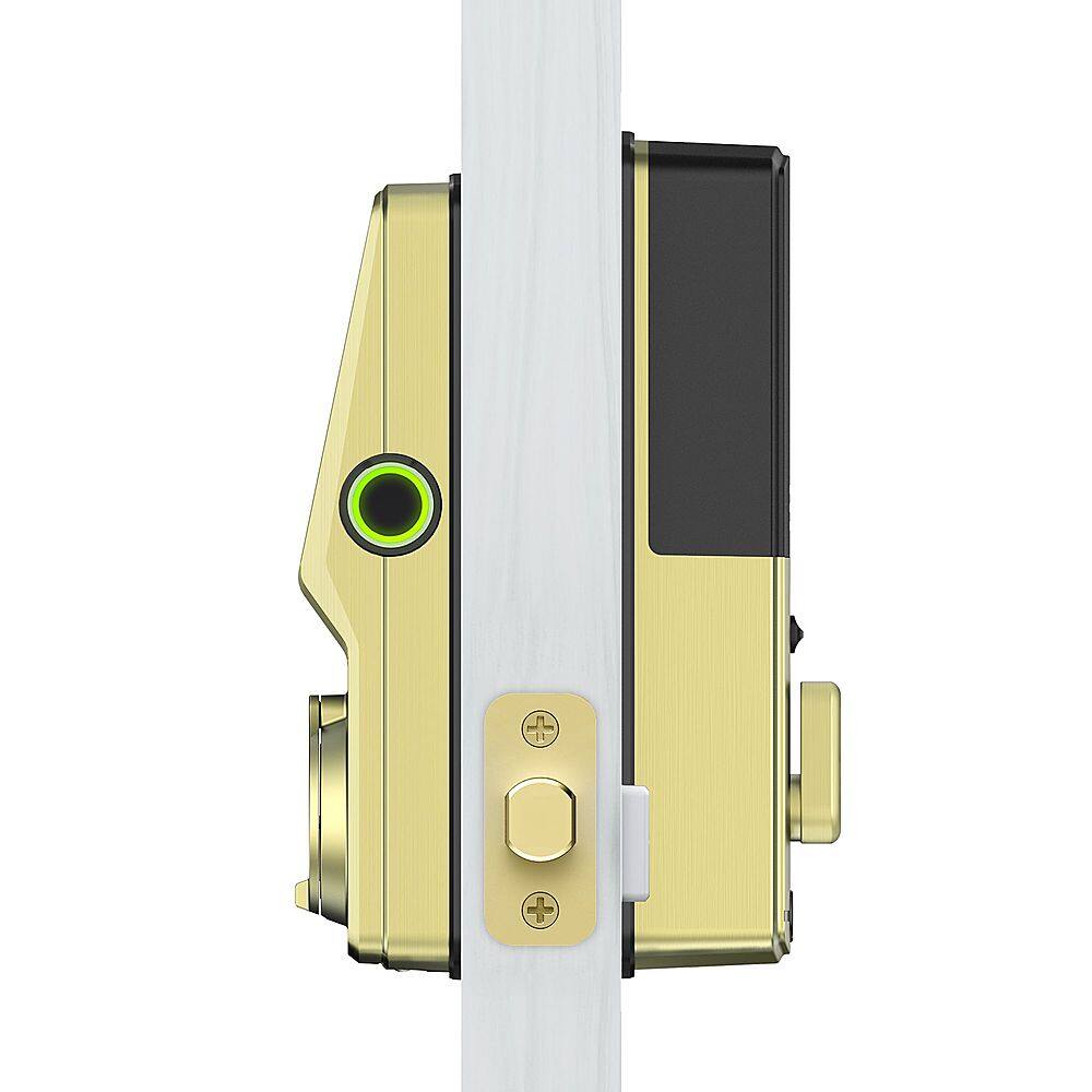 Alt View 16. Lockly - Secure Pro Smart Lock Wi-Fi Replacement Deadbolt with 3D Biometric Fingerprint/Keypad/Voice Control Access - Brushed Gold.