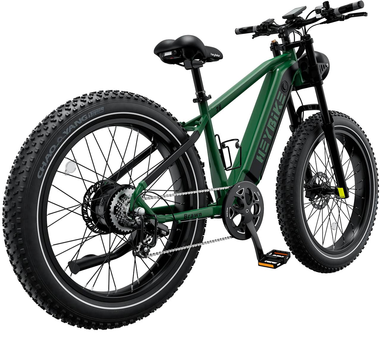 Left. Heybike - Brawn Ebike w/ 65mi Max Operating Range & 28 mph Max Speed-for Any Terrain - Green.