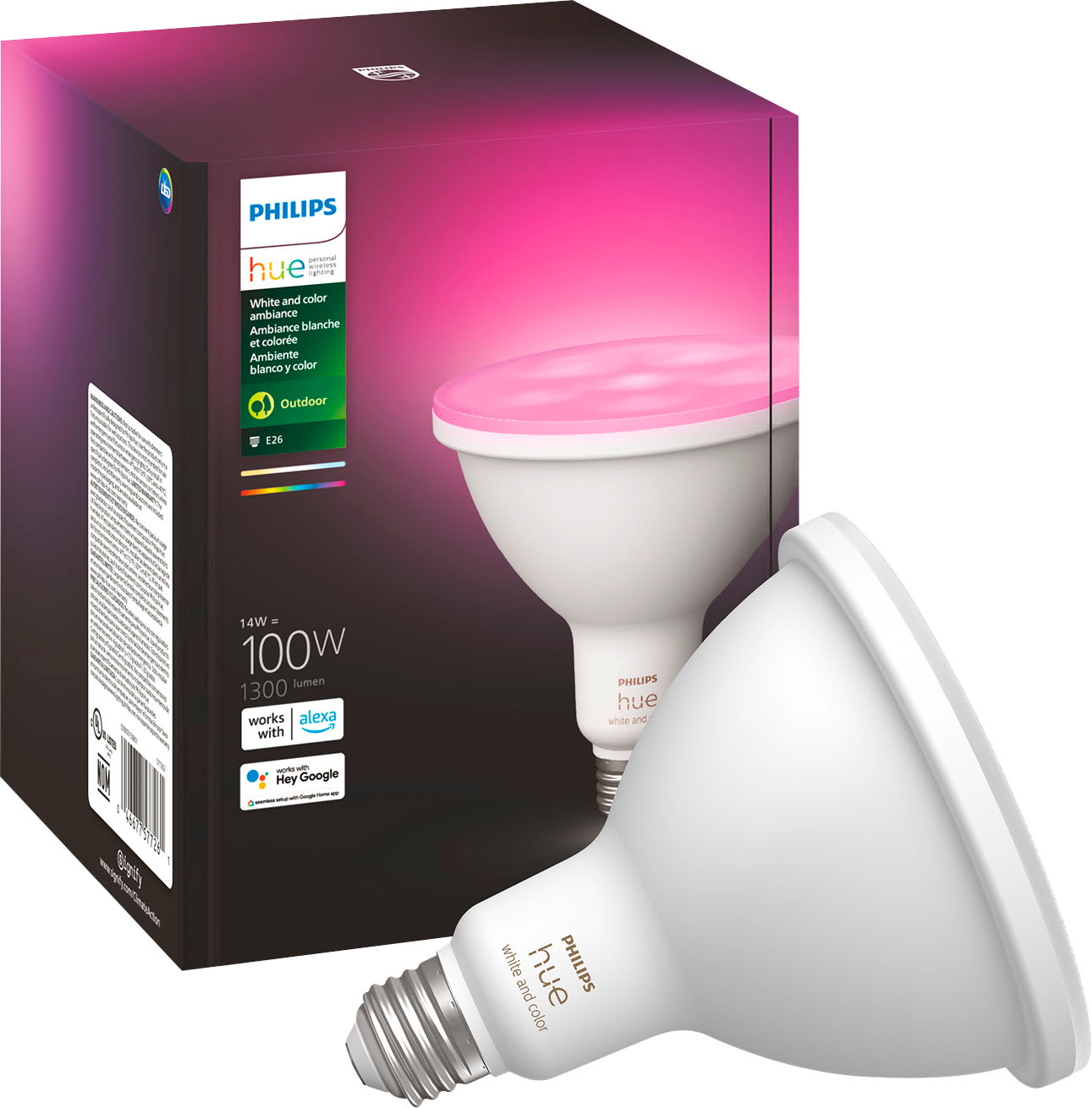 Philips Hue 100W White and Color Ambiance A21 LED Bulbs 2-pack