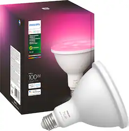 Philips - Hue PAR38 100W Smart LED Bulb - White and Color Ambiance