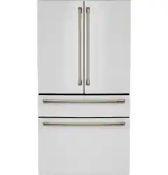 Café - 28.7 Cu. Ft. 4-Door French Door Smart Refrigerator with Dual Dispense Auto Fill Pitcher - Matte White - Front_Zoom