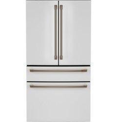 Café - 28.7 Cu. Ft. 4 Door French Door Refrigerator with Dual Dispense Auto Fill Pitcher - Matte White - Front_Zoom