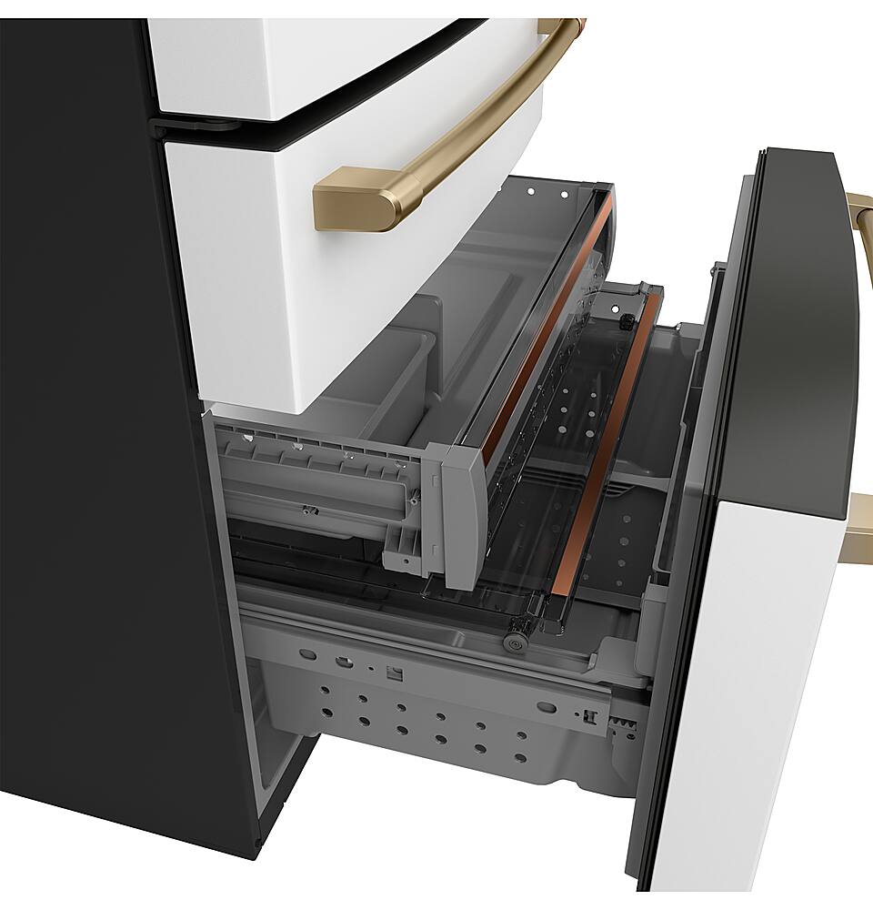 Alt View 1. Café - 28.7 Cu. Ft. 4 Door French Door Refrigerator with Dual Dispense Auto Fill Pitcher - Matte White.