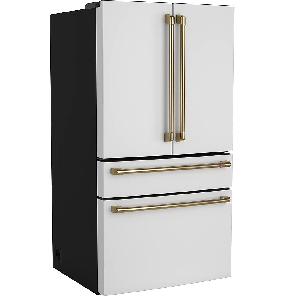 Alt View 3. Café - 28.7 Cu. Ft. 4 Door French Door Refrigerator with Dual Dispense Auto Fill Pitcher - Matte White.