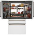 Left Zoom. Café - 28.7 Cu. Ft. 4 Door French Door Refrigerator with Dual Dispense Auto Fill Pitcher - Matte White.