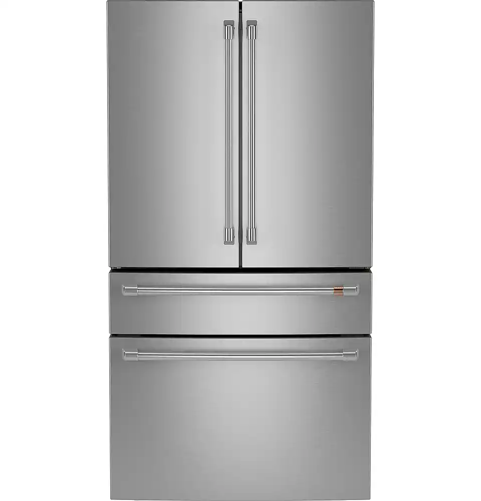 Front. Café - 28.7 Cu. Ft. 4 Door French Door Refrigerator with Dual Dispense Autofill Pitcher - Stainless Steel.