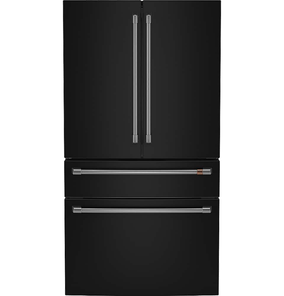 Front. Café - 28.7 Cu. Ft. 4 Door French Door Refrigerator with Dual Dispense Auto Fill Pitcher - Matte Black.