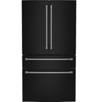 Café - 28.7 Cu. Ft. 4 Door French Door Refrigerator with Dual Dispense Auto Fill Pitcher - Matte Black - Front_Zoom