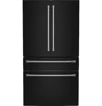 Front. Café - 28.7 Cu. Ft. 4 Door French Door Refrigerator with Dual Dispense Auto Fill Pitcher - Matte Black.