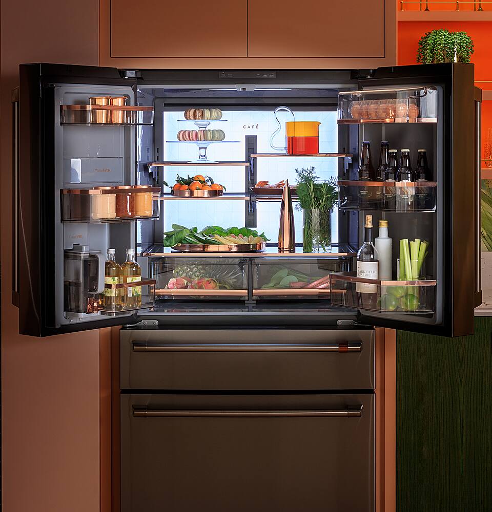Alt View 16. Café - 28.7 Cu. Ft. 4 Door French Door Refrigerator with Dual Dispense Auto Fill Pitcher - Matte Black.