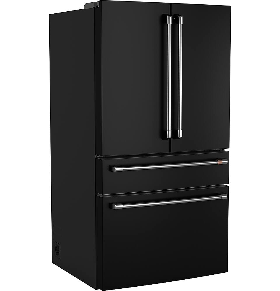 Alt View 4. Café - 28.7 Cu. Ft. 4 Door French Door Refrigerator with Dual Dispense Auto Fill Pitcher - Matte Black.