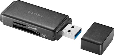 Insignia™ - USB 3.0 SD and microSD Memory Card Reader - Black - Front_Zoom