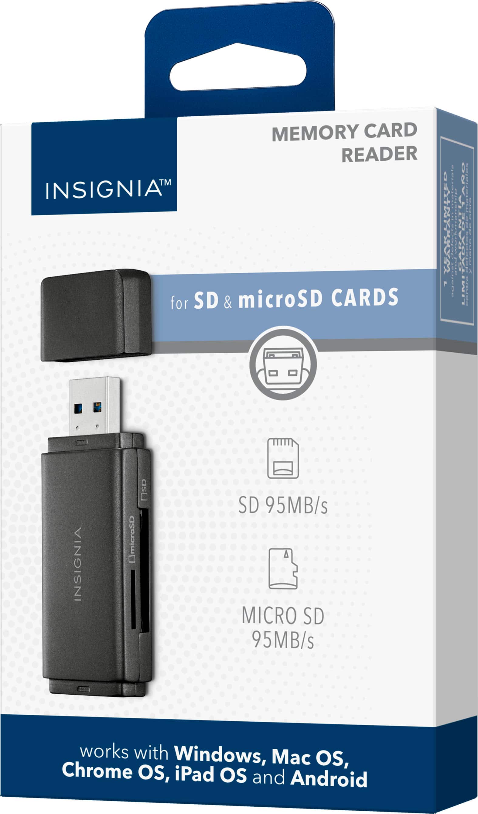Alt View 16. Insignia™ - USB 3.0 SD and microSD Memory Card Reader - Black.