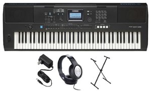 Yamaha PSR-EW425 PKS 76-Key Keyboard with X-Stand, Adapter, and Headphones - Black - Front_Zoom