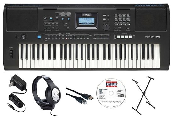 Yamaha PSR-E373 EPS 61-Key Keyboard Pack with X-Stand, AC